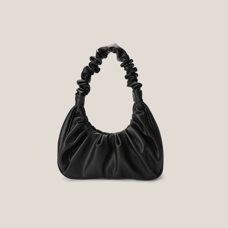 Bolsa de nuvem francesa para mulheres, bolsa de textura simples, sentido avançado, fêmea, novo nicho
