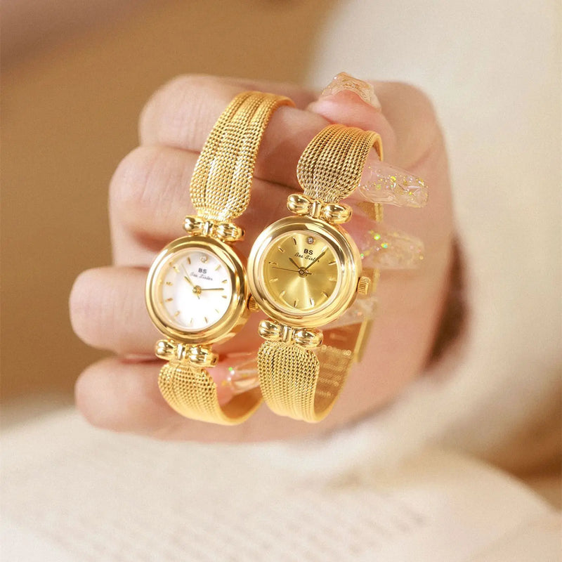 UTHAI-Relógio de Ouro Impermeável Feminino, Marca De Luxo, Pulseira Leve, Temperamento, Moda Feminina, Relógio De Quartzo, Relógios De Pulso Presente