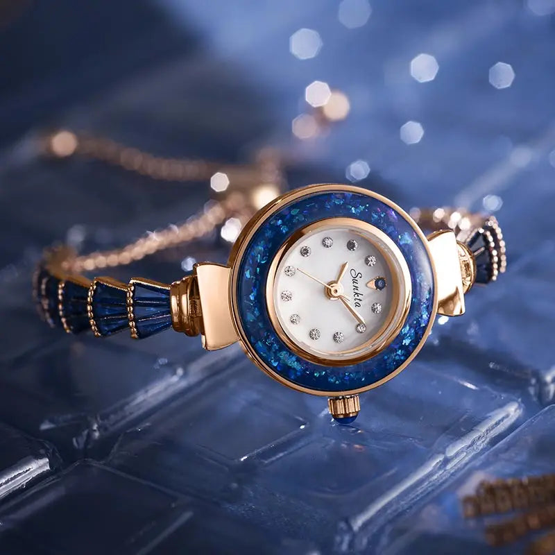 LIGE-Relógio de Pulso Quartzo Diamante Cristal Feminino, Pulseiras Vestido, Marca de Luxo, Moda, Senhoras, 2022