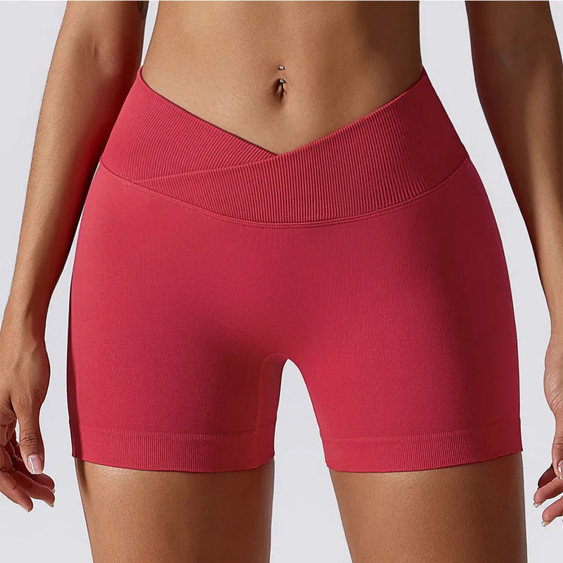 Shorts de treino sem costura para mulheres, cintura alta, scrunch butt, shorts de corrida, fitness, short esportivo, roupas de ginástica