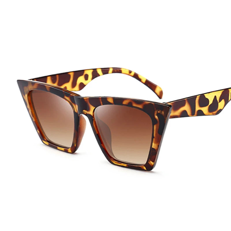 Óculos de sol estilo quadrado para mulheres, óculos de sol retrô, moldura plástica, espelho luxuoso
