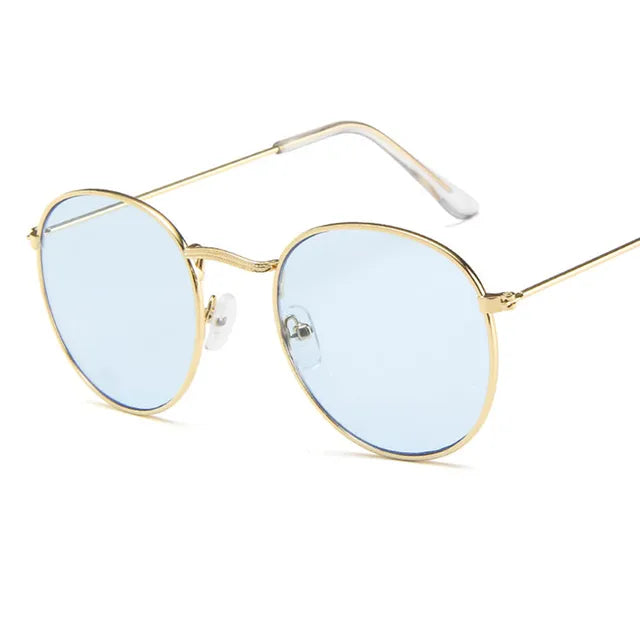 2022 metal pequeno redondo quadro óculos de sol mulher do vintage marca viagem clássico cor filme óculos sol gafas de sol para hombre