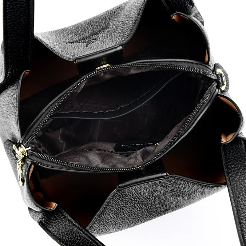 Bolsa de ombro casual em couro crossbody feminina, designer de luxo de alta qualidade, bolsas de mão feminina