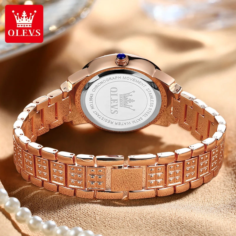 OLEVS Relógios das Mulheres Moda Original Quartzo Relógio De Pulso para Senhoras Roman Dial Deslumbrante Diamante Impermeável Luminoso Luxo Novo
