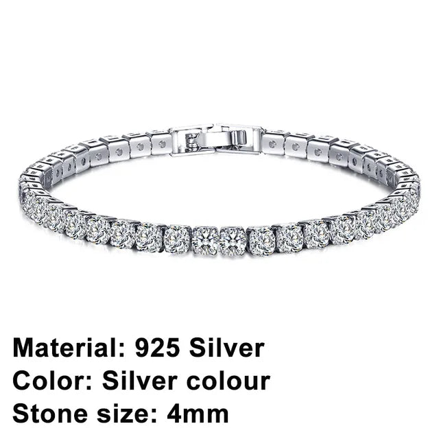 925 pulseira de tênis de prata esterlina para mulheres, ouro rosa brilhando zircônia cúbica, presente da jóia do casamento, moda hip hop, novo