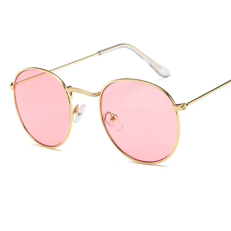 2022 metal pequeno redondo quadro óculos de sol mulher do vintage marca viagem clássico cor filme óculos sol gafas de sol para hombre