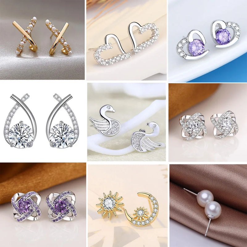 925 brincos de prata esterlina para mulheres, zircão, alta qualidade, casamento, acessórios de jóias finas, presente