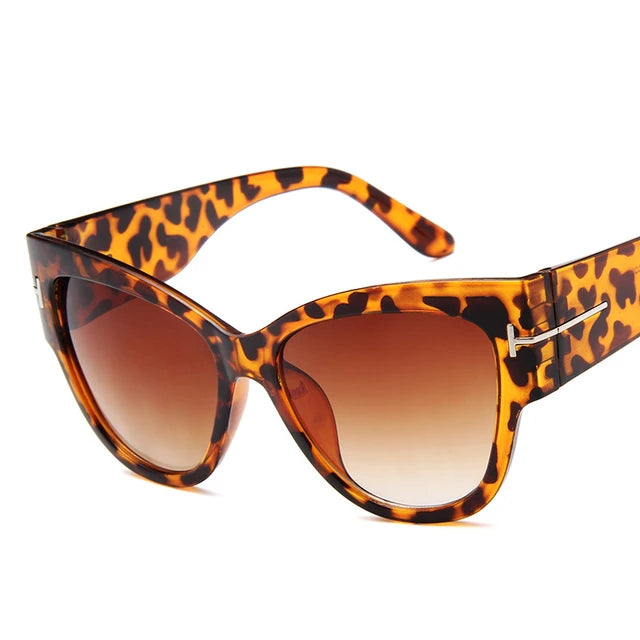Cat Eye Óculos De Sol Para Mulheres, Pontos De Gradiente, Óculos De Sol, UV400, Moda Feminina, Designer De Marca, Grande, Novo