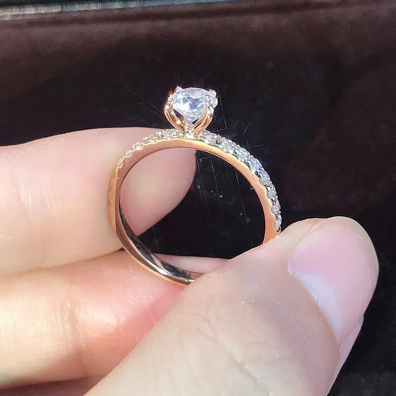 Delysia rei brilhante anel de cristal feminino, anel temperamento elegante, joia casamento simples, simplicidade na moda, noivado