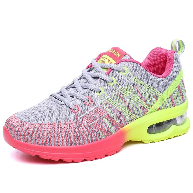 Mulheres Sapatos Running Shoes Para As Mulheres Outdoor Elastic Jogging Sneakers Almofada De Ar Calçados Esportivos Tênis