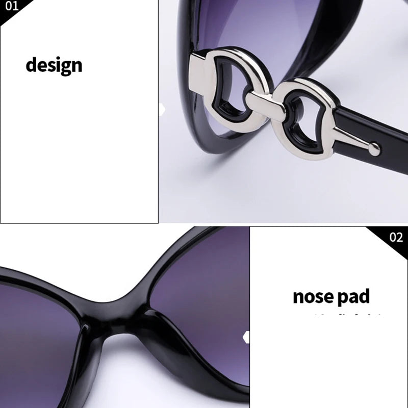 Anti-Ultraviolet Jade Crystal Texture Sunglasses para senhoras, gradiente preto ao ar livre óculos