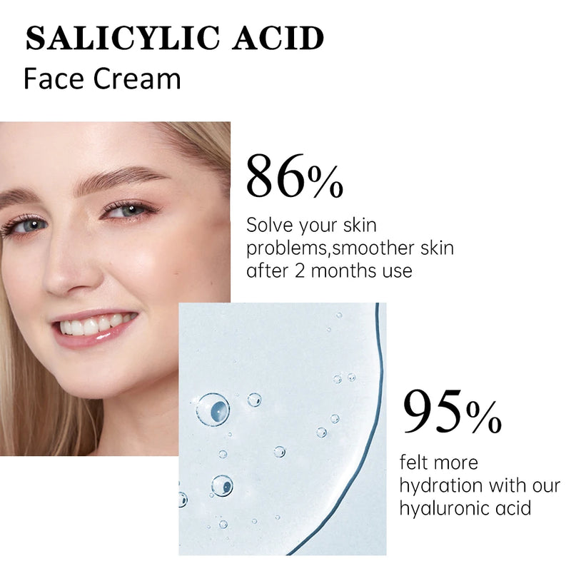 Creme facial ácido salicílico, Ácido hialurônico niacinamida, Remoção de cravos, Psiquiatra do poro, Creme facial hidratante, Cuidados com a pele